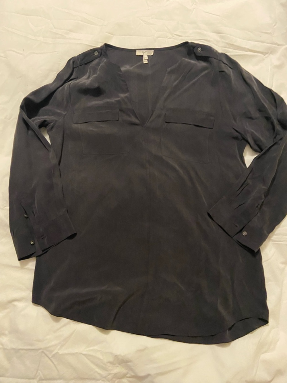 Joie Black Silk Button Top